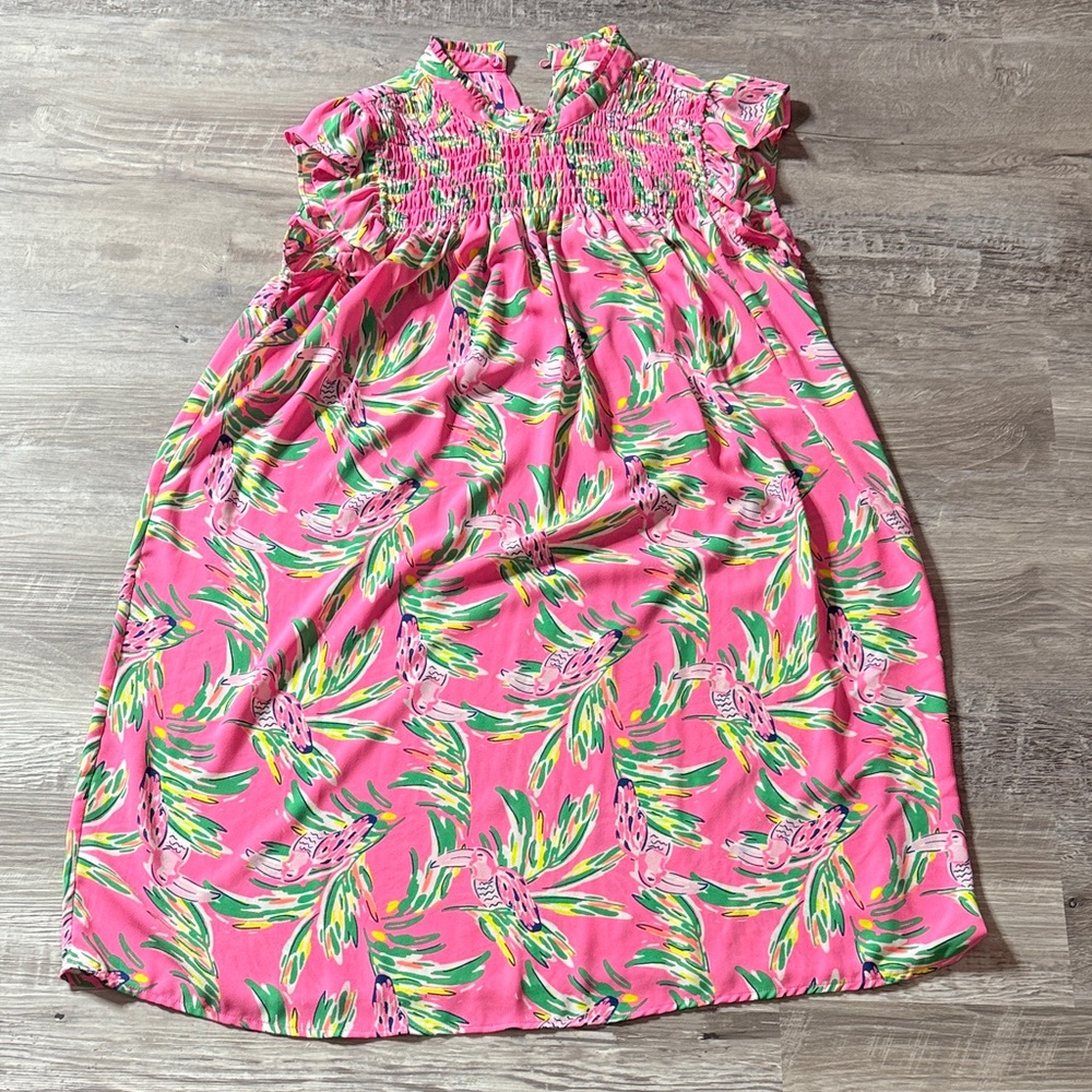 Crown & Ivy Pink and Green Floral Dress